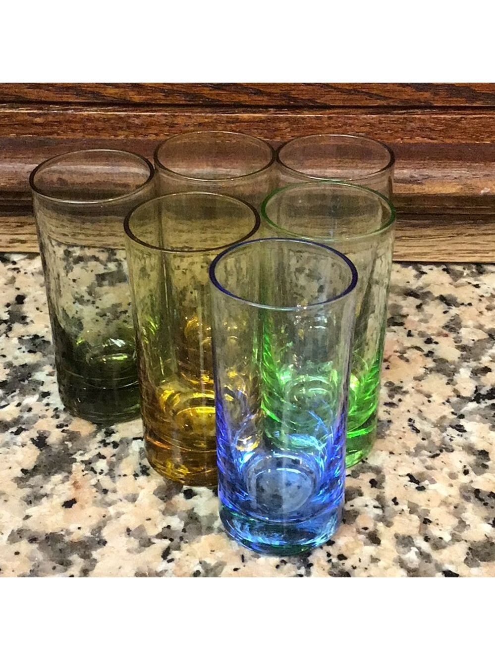 set of 6 colored MCM cordial shot glasses Aperitif - Picture 4 of 4